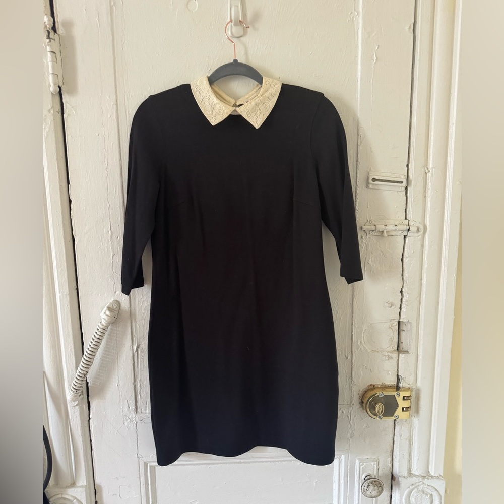 Vintage Penguin fitted black Peter Pan collared dress